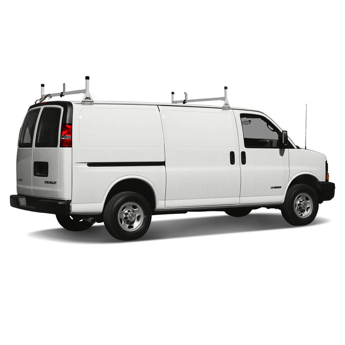 Vantech 2-Bar White Aluminum Clamp-On Ladder Rack System Chevrolet Express 1996-current Model H3022W