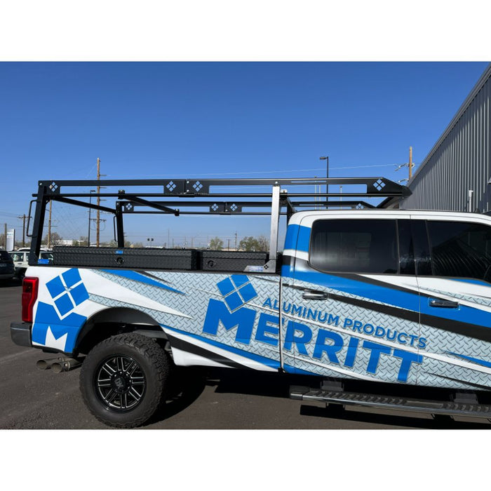 Merritt Aluminum Ladder Rack For Full Size Trucks 1000lb Capacity Textured Black Powder Coat
