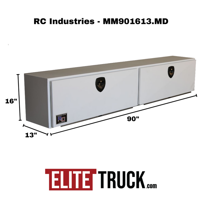RC Industries Top Mount M-Series Tool Box Gloss White Steel 90"x16"x13" Model MM901613.MD