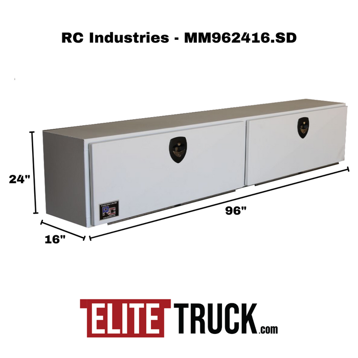 RC Industries XXL Top Mount M-Series Tool Box Gloss White Steel 96"x24"x16" Model MM962416.SD