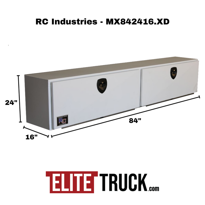 RC Industries XXL Top Mount M-Series Tool Box Gloss White Aluminum 84"x24"x16" Model MX842416.XD