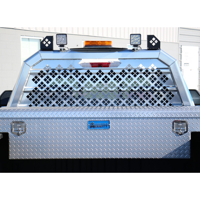 Merritt Aluminum Headache Rack Punched Panel Above Cab High Select Ford F-250 F-350