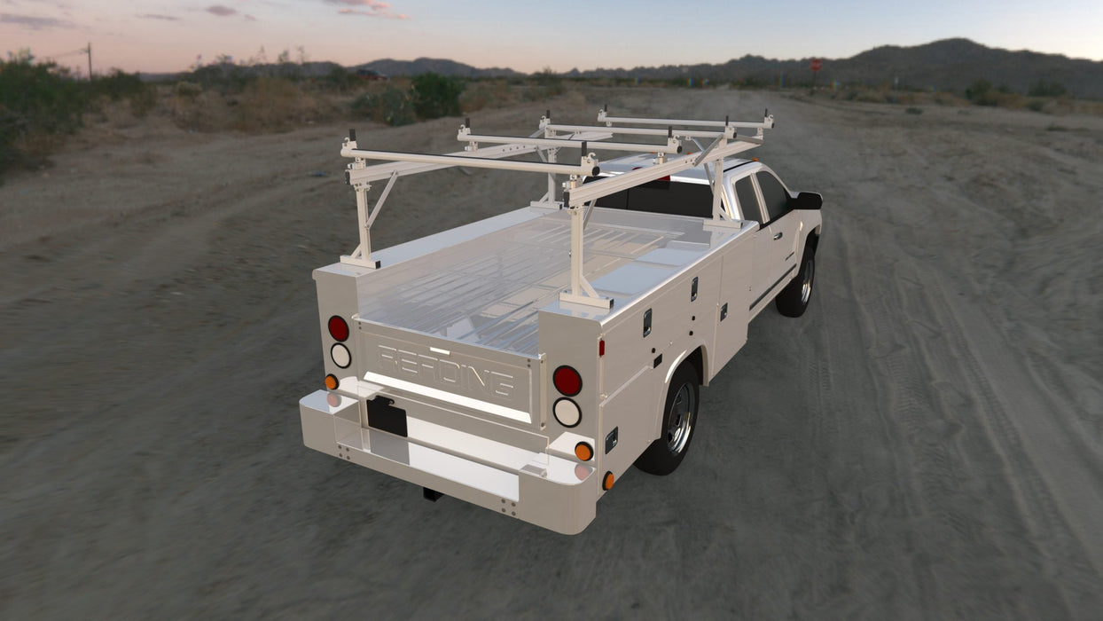 Prime Design Aluminum Over-the-Cab Material Rack for Standard Height Top Mount for 8 & 9 Ft. Service Bodies Standard Cab, Extended Cab & Crew Cab OTC-8003