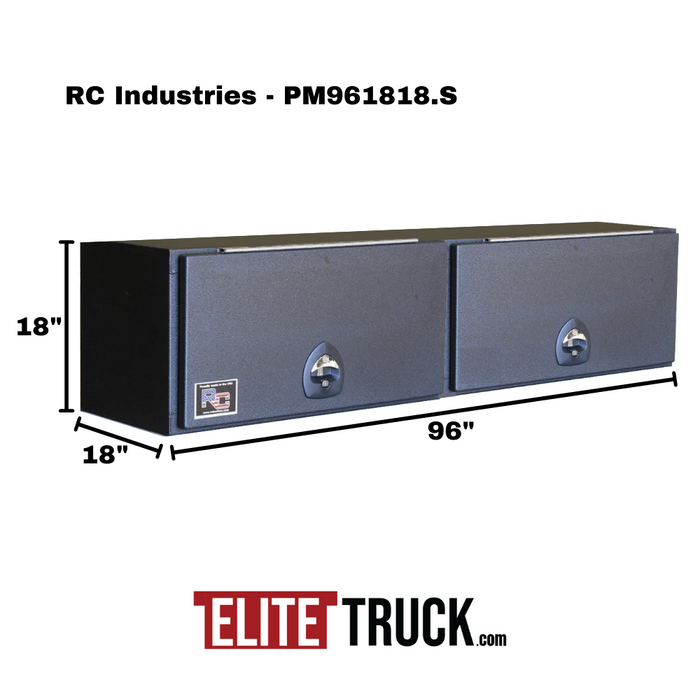 RC Industries Top Mount P-Series Tool Box Textured Black Steel 96"x18"x18" Model PM961818.S
