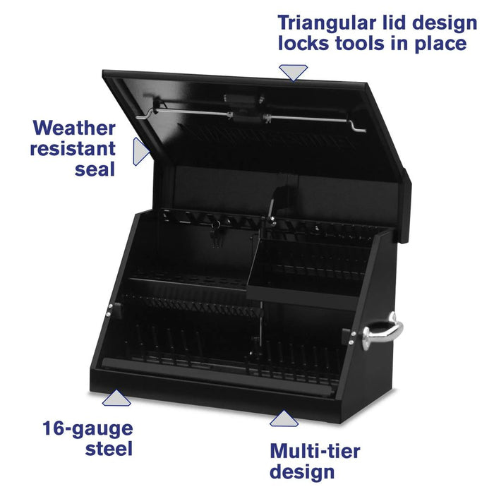 Montezuma 23 X 14 In. Steel Triangle® Toolbox Steel Top Mount Truck Box SM200B