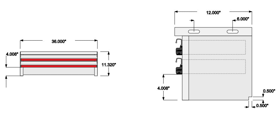 CTech Brand FX Service Body Drawer Unit 36w x 11.32h x 12d 570102