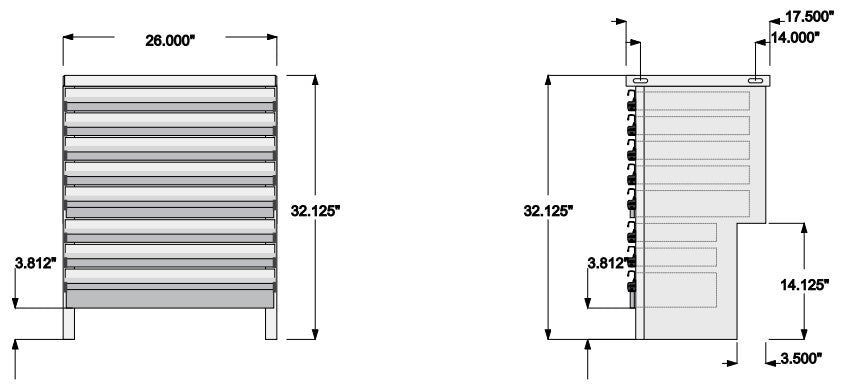 CTech Stahl Service Body Drawer Unit 26w x 32.125h x 17.5d 560208