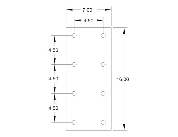 Buyers Products Trailer Nose Plate for Mounting Drawbar Model TNP716625750