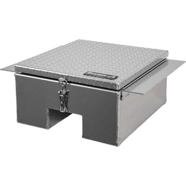 Buyers Products 12x24x22 Inch Diamond Tread Aluminum In-Frame Truck Tool Box with Notched Bottom 1705381