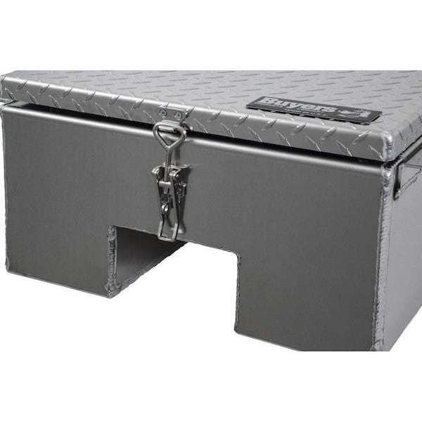 Buyers Products 12x24x22 Inch Diamond Tread Aluminum In-Frame Truck Tool Box with Notched Bottom 1705381