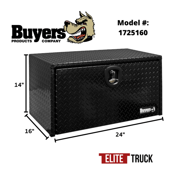 Products Buyers Products 14x16x24 Inch Black Diamond Tread Aluminum Underbody Truck Box 1725160 Dimensions