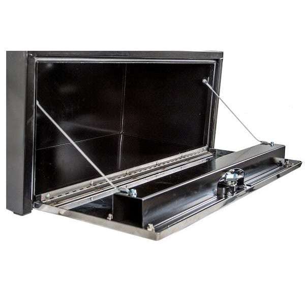 Buyers Products 14x16x36 Inch Black Steel Underbody Truck Box With Stainless Steel Door 1703705