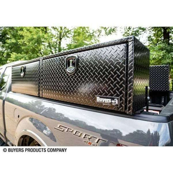 Buyers Products 16x13x72 Inch Black Diamond Tread Aluminum Top Mount Truck Box 1721551