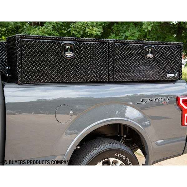 Buyers Products 16x13x88 Inch Black Diamond Tread Aluminum Top Mount Truck Box 1721556