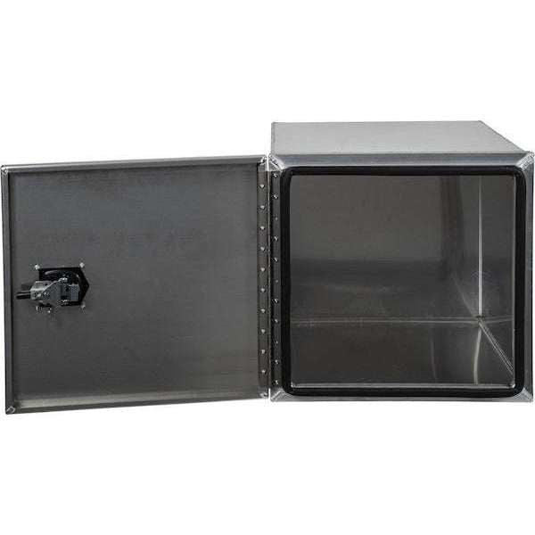 Buyers Products 18x18x18 Inch Pro Series Smooth Aluminum Underbody Truck Box Single Barn Door 1705395
