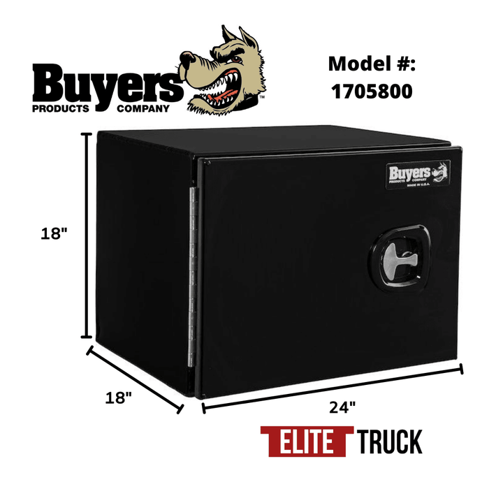 Products Buyers Products 18x18x24 Inch Black Smooth Aluminum Underbody Truck Tool Box Single Barn Door 1705800 Dimensions