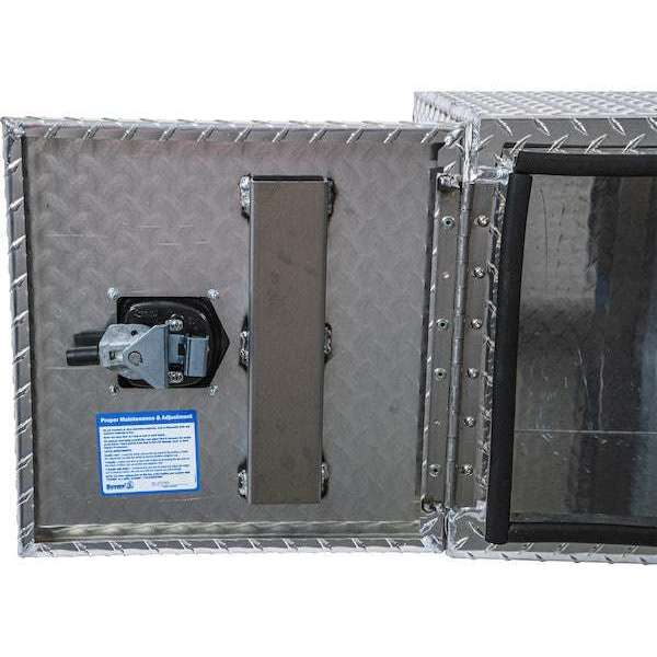 Buyers Products 18x18x24 Inch Diamond Tread Aluminum Underbody Truck Box Single Barn Door 1705200