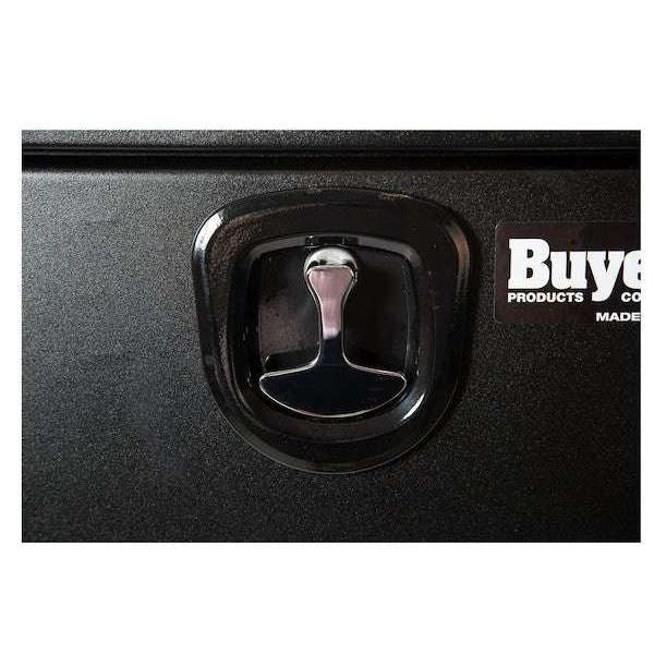 Buyers Products 18x18x24 Inch Textured Matte Black Steel Underbody Truck Box With 3-Point Latch Model 1732500