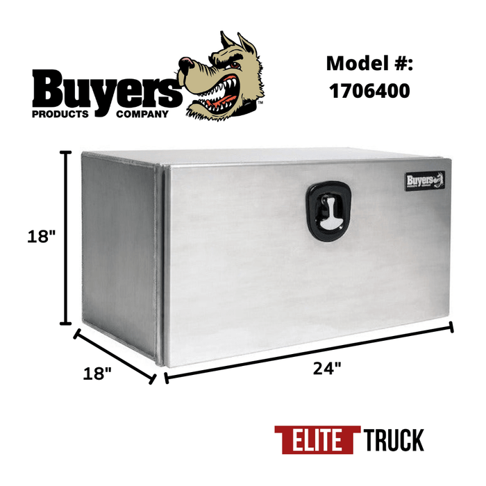 Buyers Products 18x18x24 Inch XD Smooth Aluminum Underbody Truck Box 1706400 Dimensions