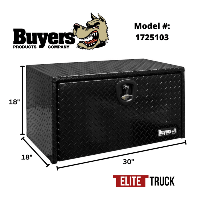 Products Buyers Products 18x18x30 Inch Black Diamond Tread Aluminum Underbody Truck Box 1725103 Dimensions