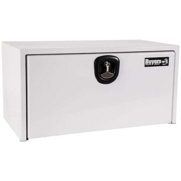 Buyers Products 18x18x30 Inch White Steel Underbody Truck Box With 3-Point Latch 1732403
