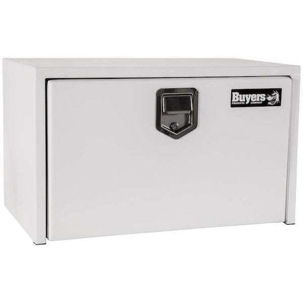 Buyers Products 18x18x30 Inch White Steel Underbody Truck Box with Paddle Latch 1702203