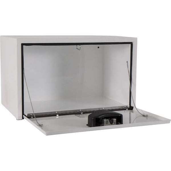 Buyers Products 18x18x30 Inch White Steel Underbody Truck Box with Paddle Latch 1702203