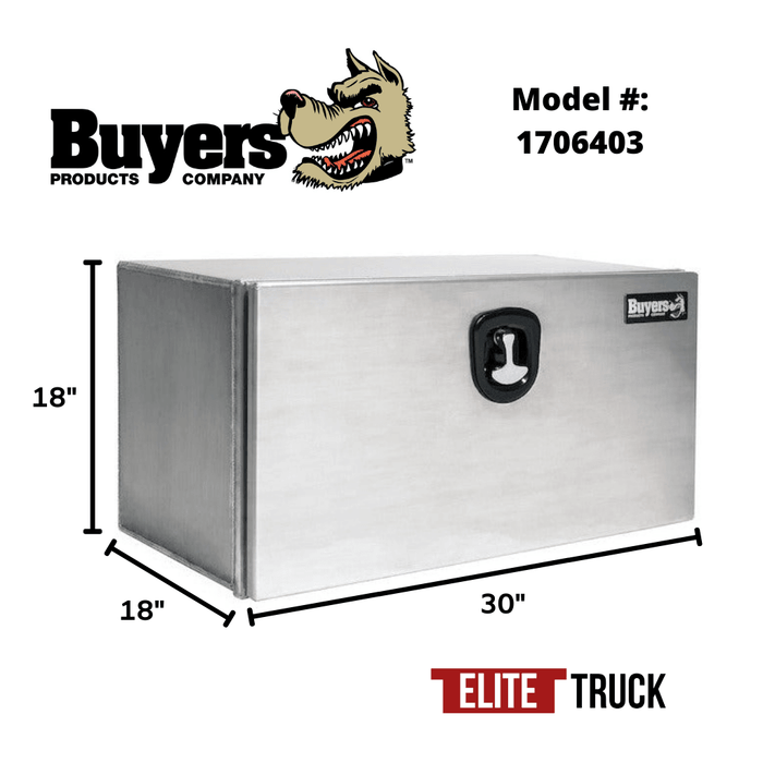 Buyers Products 18x18x30 Inch XD Smooth Aluminum Underbody Truck Box 1706403 Dimensions