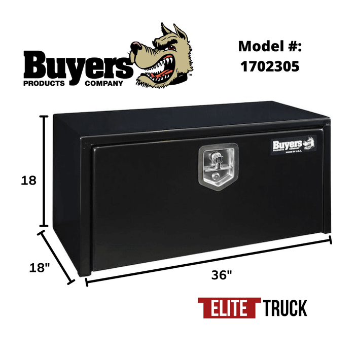 Buyers Products 18x18x36 Inch Black Steel Underbody Truck Box, 1702305 Buyers Products 18x18x36 Inch Black Steel Underbody Truck Box, 1702305