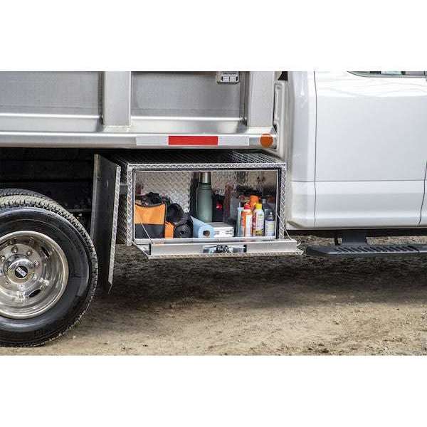 Buyers Products 18x18x48 Inch Diamond Tread Aluminum Underbody Truck Box with 3-Point Latch Model 1735110
