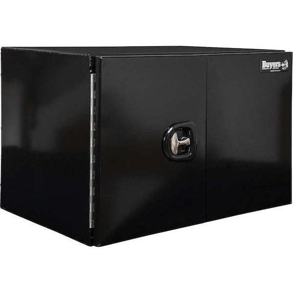 Buyers Products 18x18x48 Inch Black Smooth Aluminum Underbody Truck Tool Box - Double Barn Door, 3-Point Compression Latch 1705810