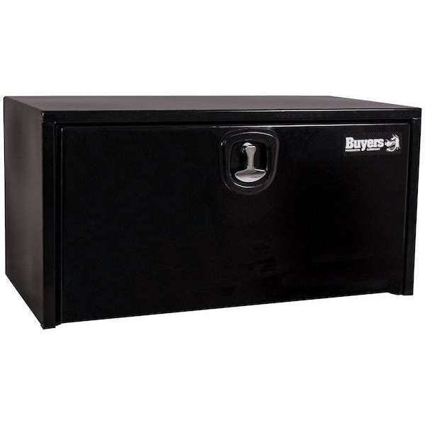 Buyers Products 18x18x48 Inch Black Steel Underbody Truck Box With 3-Point Latch 1732310