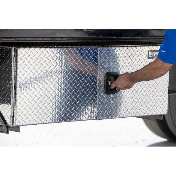 Buyers Products 18x18x48 Inch Diamond Tread Aluminum Underbody Truck Box - Double Barn Door, 3-Point Compression Latch 1705210