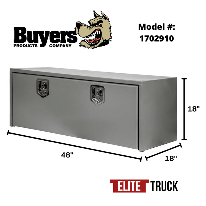 Buyers Products 18x18x48 Inch Primed Steel Underbody Truck Box 1702910 Dimensions