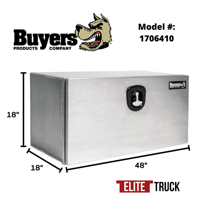 Buyers Products 18x18x48 Inch XD Smooth Aluminum Underbody Truck Box 1706410 Dimensions