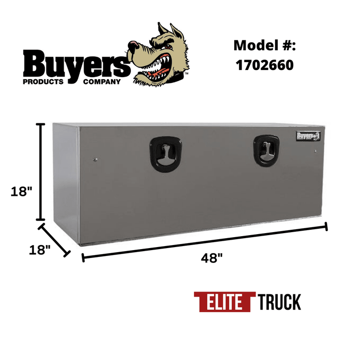 Products Buyers Products 18x18x48 Stainless Steel Underbody Truck Box With Stainless Steel Door - Highly Polished 1702660 Dimensions