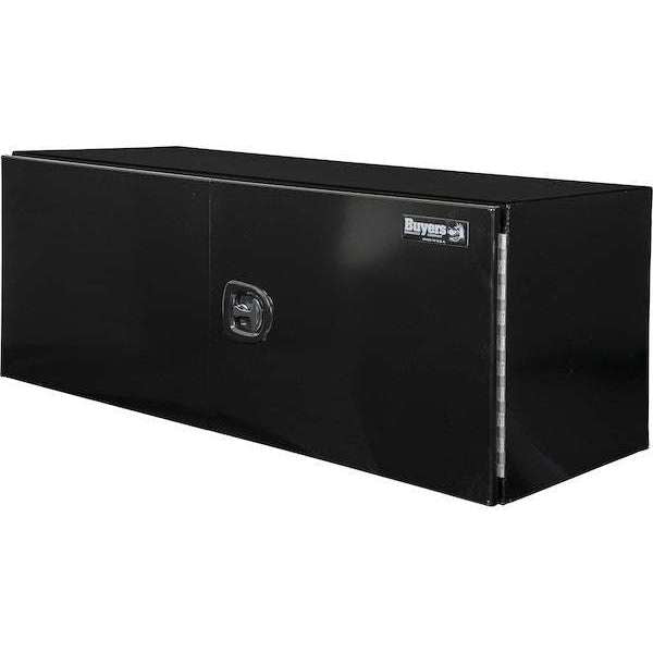 Buyers Products 18x18x60 Inch Black Smooth Aluminum Underbody Truck Tool Box - Double Barn Door, 3-Point Compression Latch 1705815