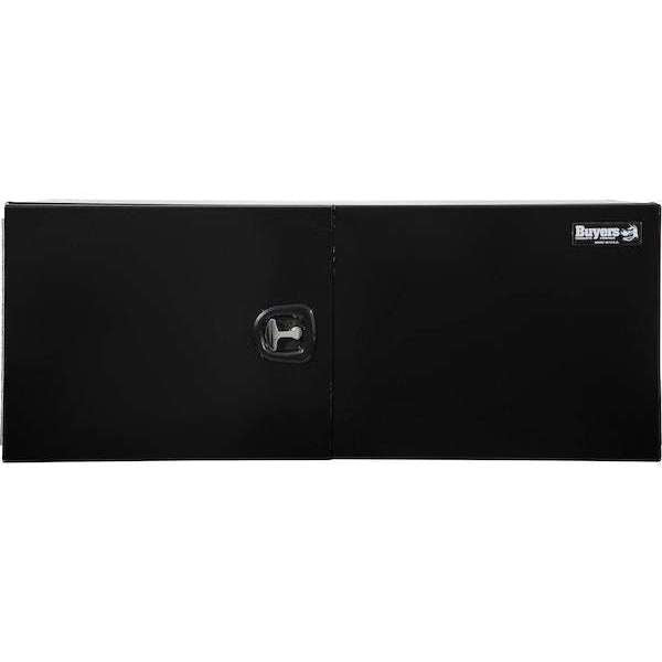 Buyers Products 18x18x60 Inch Pro Series Black Smooth Aluminum Underbody Truck Box with Barn Door - Double Barn Door, 3-point Compression Latch 1705915