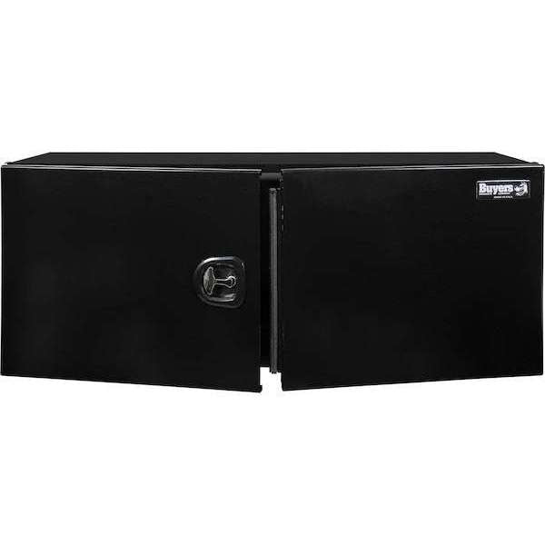 Buyers Products 18x18x60 Inch Pro Series Black Smooth Aluminum Underbody Truck Box with Barn Door - Double Barn Door, 3-Point Compression Latch Model 1705915