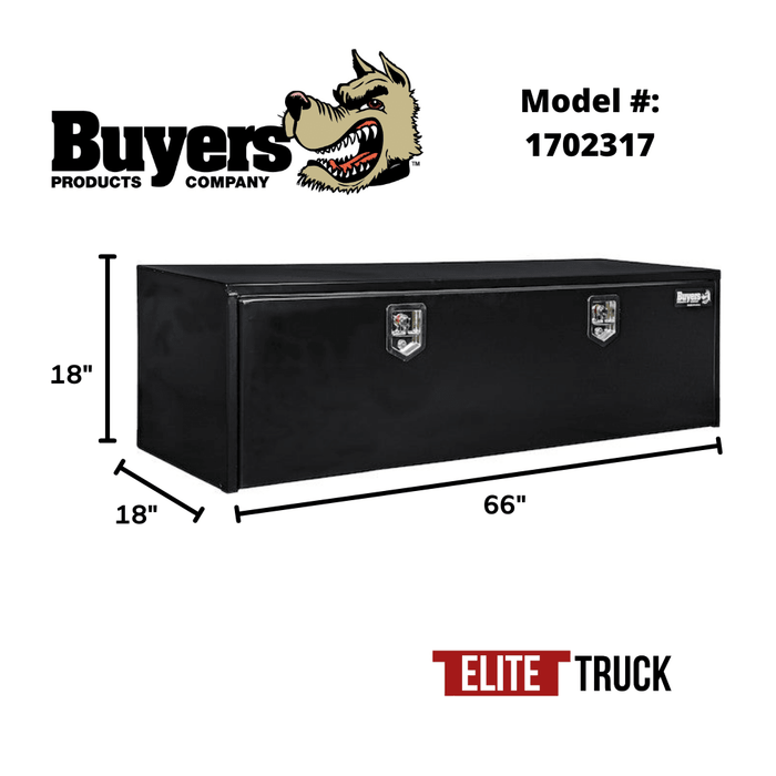 Products Buyers Products 18x18x66 Inch Black Steel Underbody Truck Box 1702317 Dimensions