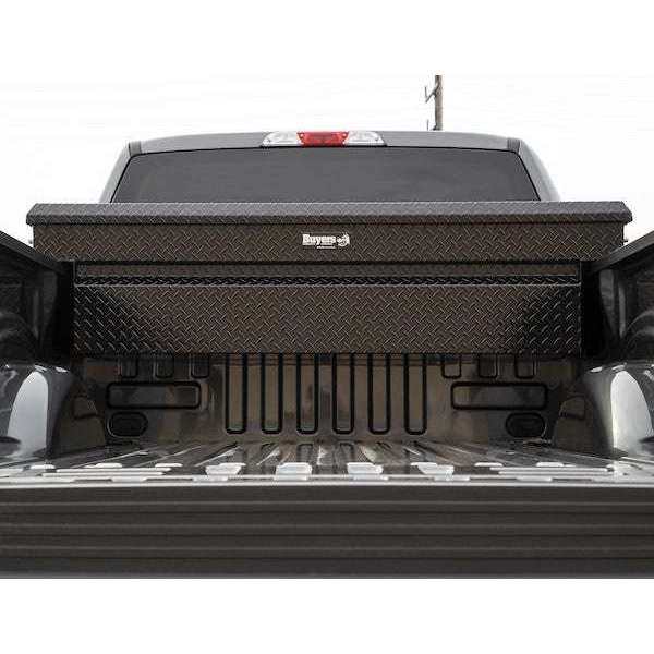 Buyers Products 18x20x71 Inch Gloss Black Diamond Tread Aluminum Crossover Truck Tool Box 1729410