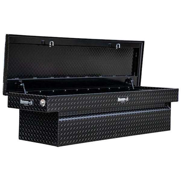 Buyers Products 18x27x71 Inch Gloss Black Diamond Tread Aluminum Crossover Truck Box 1729420
