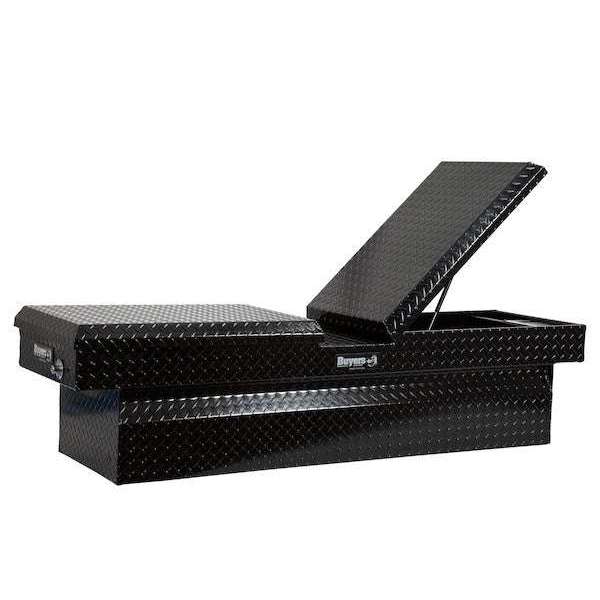 Buyers Products 23x20x71 Inch Gloss Black Diamond Tread Aluminum Gull Wing Truck Box - Lower Half 16x20x60 Model 1720413
