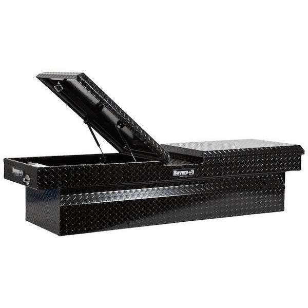 Buyers Products 23x20x71 Inch Gloss Black Diamond Tread Aluminum Gull Wing Truck Box - Lower Half 16x20x60 Model 1720413