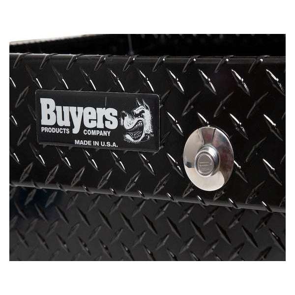 Buyers Products 23x27x71 Inch Gloss Black Diamond Tread Aluminum Gull Wing Truck Box - Lower Half 16x27x60 1720423
