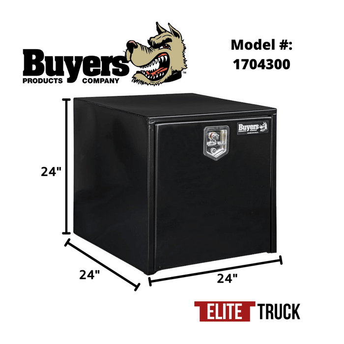 Buyers Products 24x24x24 Inch Black Steel Underbody Truck Box 1704300 Dimensions