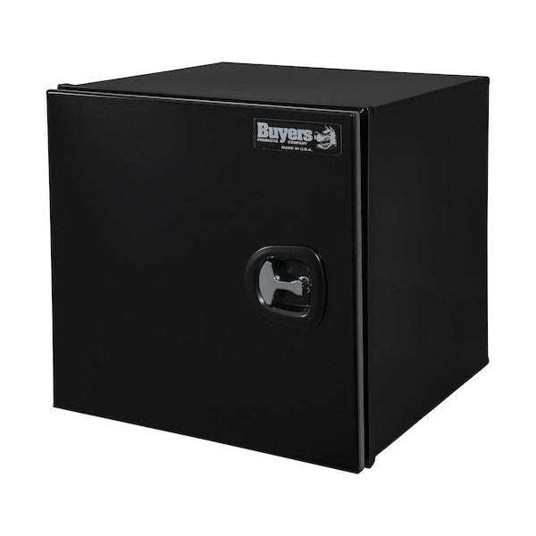 Buyers Products 24x24x24 Inch Pro Series Black Smooth Aluminum Underbody Truck Box with Barn Door - Single Barn Door, Compression Latch 1705931