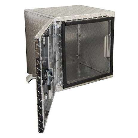 Buyers Products 24x24x30 Inch Diamond Tread Aluminum Underbody Truck Box - Single Barn Door, Compression Latch 1702230