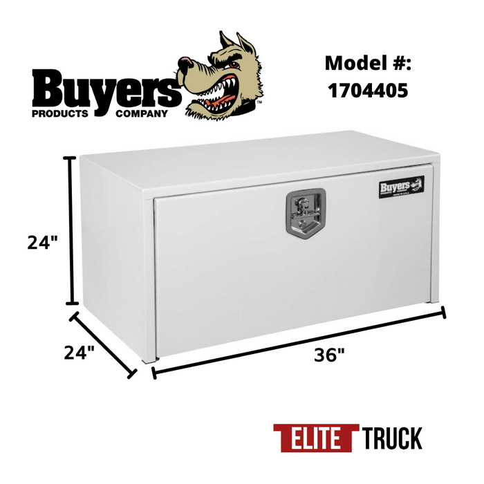 Buyers Products 24x24x36 Inch White Steel Underbody Truck Box 1704405 Dimensions