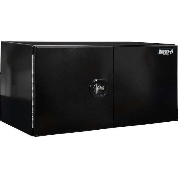 Buyers Products 24x24x48 Inch Black Smooth Aluminum Underbody Truck Tool Box - Double Barn Door, 3-Point Compression Latch 1705840